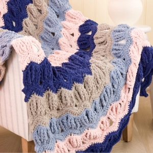 vintage fan ripple blanket