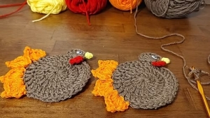Crochet Turkey Coaster Pattern