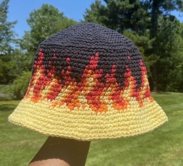 Crochet Flame Bucket Hat Pattern
