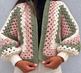 Crochet Hexagon Cardigan Pattern