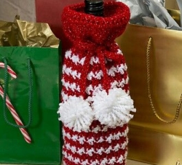 Holiday Spirits Crochet Bottle Bag