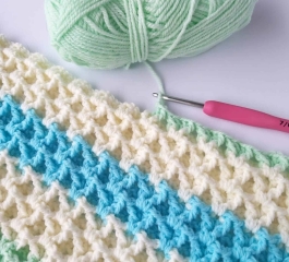3D V-Stitch Autumn Crochet Blanket