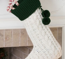 Crochet Cable Christmas Stocking
