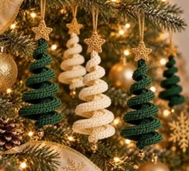 Crochet Spiral Christmas Ornament